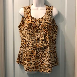 Milano tiger print sleeveless blouse Size M